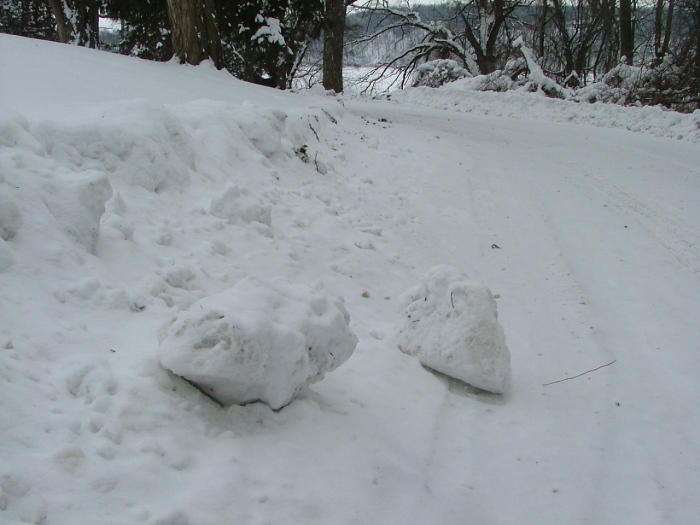 snow boulders